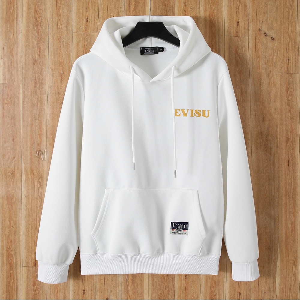 EVISU White Logo Hoodie for Men